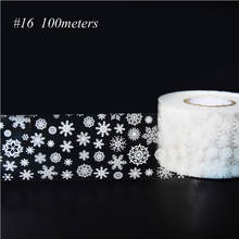 Láminas de transferencia de uñas de copos de nieve de invierno, adhesivos de lámina de transferencia de Navidad, calcomanías de papel de aluminio para decoración artística de uñas en espiral, 50m 2024 - compra barato