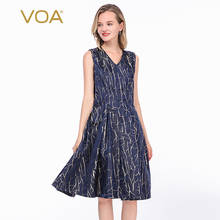 Voa silk-jacquard de fios tingidos de 27m/m, antes e após o pescoço, halter, sem mangas, gramas, plissadas, conjunto, a9530 2024 - compre barato