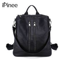 IPinee-mochila informal multifunción de cuero genuino para mujer, bolso de hombro femenino, de viaje, 2020 2024 - compra barato