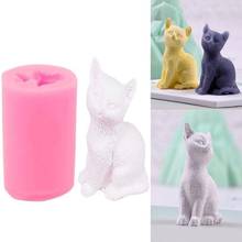 3D Свеча-кошка, силиконовые формы, форма для мыла из полимерной глины, женские формы для торта, мастики, помадки C K8E1 2024 - купить недорого