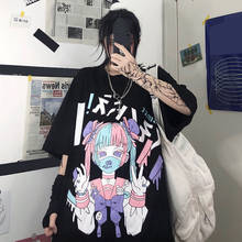 Gothic Harajuku Tshirt Streetwear Loose Summer Tops Women Japan Punk Short Sleeve T-Shirts Funny Rock Tee Hip Hop Amine Tshirt 2024 - buy cheap