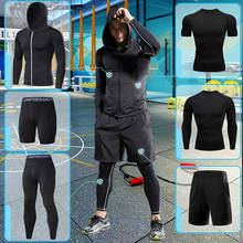 Gym Exercise Fitness Clothing For Men's Compression Sportswear Suits Black Running Tracksuit Set Jogging Training Tights Dry Fit 2024 - buy cheap