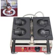 Máquina eléctrica para hacer gofres Taiyaki con forma de oso, gofres de conos de máquina para hacer un solo plato, de hierro, comercial, 2 uds. 2024 - compra barato