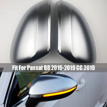 Silver Rearview side mirror cover cap For Volkswagen Passat B8 Variant Black Side Mirror Covers Caps 2016 2017 2018 2019 Arteon 2024 - buy cheap