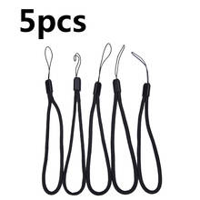 5x preta de nylon alças de pulso, para celular móvel chaveiro cordas de enfeites diy pendurar corda pescoço 2024 - compre barato