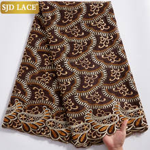 SJD LACE 5 Yards African Dry Lace Fabric Embroidery Polyester Fabric with Stones Nigerian Swiss Cotton Traditional Wear SewA2336 2024 - buy cheap