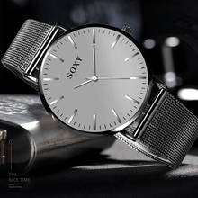 Men's Watch SOXY Brand Deluxe Quartz Clock Simple Dial Stainless Steel Strap Watch for Men Relogio Masculino Zegarek Meski 2024 - buy cheap
