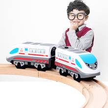 Magnetic Locomotive Electric Train Track Hape Steam-Era Freight Train Classic Locomotive Toy For Thomas BRIO Wooden Track 2024 - buy cheap