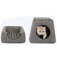 Winter sofa Pet Cat Bed Indoor Kitten House Warm Small for cats Dogs Nest Collapsible Cat Cute Sleeping Mats 2024 - buy cheap