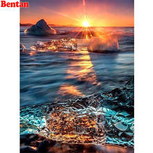 Sunrise ocean landscape 5D DIY Diamond Painting Full Square Round  drill Diamond Embroidery Mosaic Picture By Rhinestones Decor 2024 - buy cheap