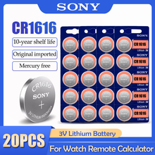 Элемент питания Sony CR1616 CR 1616 DL1616 ECR1616 LM1616, 20 шт./лот, 3 в, литиевая батарея 2024 - купить недорого