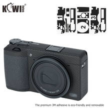 Kiwifotos câmera anti-risco capa protetora filme de pele para ricoh gr iii 3 m adesivo saco portátil acessórios matriz preto 2024 - compre barato
