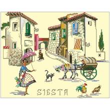 Woman in town patterns counted 11CT 14CT DIY Cross Stitch Sets wholesale Cross-stitch Kits Embroidery Needlework 2024 - buy cheap