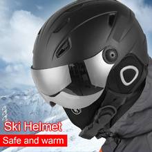 Winter Warm Snowboard Skiing Safety  Sled Sledge Scooter Helmet Protection Cap Half-covered Ski Helmet with Goggles Visor 2024 - купить недорого