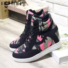 RIBETRINI New Ladies Fashion Height Increasing Autumn Ankle Shoes Cute Pink Camouflage Women Boots Platform High Boots 2024 - buy cheap