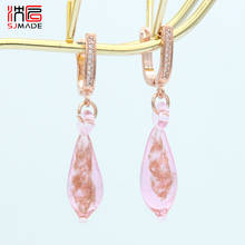 SJMADE 585 Rose Gold Water Drop Coloured Glaze Earrings Japanese South Korean Fashion Personality For Women Girl Jewelry Party 2024 - buy cheap