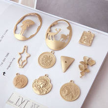 10pcs European Style Single Hanging Alloy Beauty Head Coin Flower Elk Dangle Earring For Women Material Diy Jewelry Accessories 2024 - buy cheap