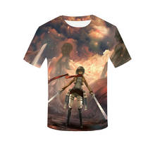 summer anime Titans attack t shirt for men shingeki no kyojin branded men's clothing manga short sleeve Oversized t-shirt Top 2024 - buy cheap