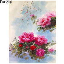 Diy Diamond Painting Cross Stitch Pattern Mosaic Crystal Needlework 5D Square Round Diamond Embroidery Flower peony 2024 - buy cheap