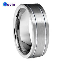 Men Women Wedding Band Tungsten Carbide Ring 2 Grooves Brushed Finish 6MM 8MM Comfort Fit 2024 - buy cheap