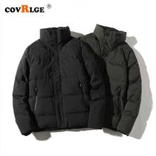 Covrlge Мужская зимняя брендовая теплая Толстая мужская куртка с воротником-стойкой зимняя одежда простая модная мужская хлопковая парка MWM108 2024 - купить недорого
