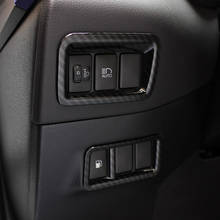Interruptor de ajuste de faros de coche, embellecedora cubierta Interior, accesorios de estilo para Toyota CHR C-HR 2016-2018 ABS mate/fibra de carbono 2024 - compra barato