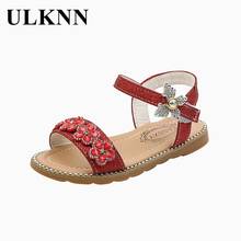 ULKNN Bow Sandal Girl's Slides Children Summer Casual Footwears Princess Party Flats Shoes Non-slip 2021 Solid Sandals For Kids 2024 - buy cheap