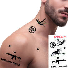 Водостойкая Временная тату-наклейка, ins птица, пентаграмма, звезды, пистолет, крутой боди-арт флэш-тату, искусственная тату для женщин и мужчин 2024 - купить недорого
