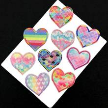 Love Sequined Red Heart Patch for Sweater Dress Shirt Sewing Fabric Appliques DIY Iron on Clothes Stickers Handmade Badge 2024 - buy cheap