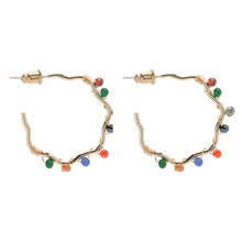 ELEGANCE11 Korea Hoop Earrings Cute Beads Trend Earrings Funny Earrings Christmas Jewelry Gift for Women 2024 - buy cheap