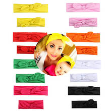 2 шт./компл. в европейском стиле однотонные чалма с бантиком праздничные головные уборы для новорожденных милые эластичные повязки для волос для маленьких девочек 2024 - купить недорого