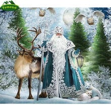 DIY 5D Diamond Painting by Number Santa and Deer Snow Needlework Crystal Rhinestones Diamond Embroidery Mosaic Cross Stitch Art 2024 - buy cheap