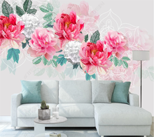 Xuesu personalizado papel de parede pintados à mão aquarela flores moderno e minimalista quarto sofá fundo da parede 8d cobrindo 2024 - compre barato