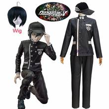 Danganronpa V3-disfraz de shuchi saiara, traje de uniforme escolar de Anime, chaqueta, abrigo, camisa, peluca y sombrero, novedad 2024 - compra barato