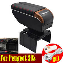 Reposabrazos para Peugeot 308, caja de almacenamiento con doble puerta, consola central con 7 puertos USB, reposabrazos 2024 - compra barato
