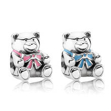 Authentic 925 Sterling Silver Bead Teddy Bear Baby Charm Fit Fashion Women Pandora Bracelet Bangle Gift DIY Jewelry 2024 - buy cheap