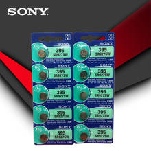 Батарейка для часов Sony 100% оригинальная 395 SR927SW 399 SR927W LR927 AG7 1,55 V SR927SW 395, 10 шт., сделано в Японии 2024 - купить недорого