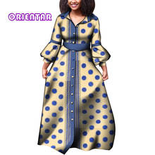 Vestido africano de manga comprida, vestido de painel iki africano, vestido de chão com estampa africana wy8082 2024 - compre barato