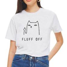 Camiseta divertida para amantes de los gatos para mujer, blusa Harajuku blanca y negra, playera informal con estampado de animales para mujer, Tops para mujer 2024 - compra barato