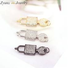 10PCS, Micro Pave CZ Crystal Lock Key Connector Beads, Fashion Link Beads for Necklace/Bracelet Jewelry Making 2024 - buy cheap