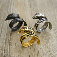 Кольцо Valily в стиле панк байкера, ястреба, Орел, мужское кольцо золотого и серебряного цвета из титановой нержавеющей стали, бриллианты для Мужчин, Ювелирные изделия, оптовая продажа 2024 - купить недорого