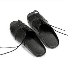 2019 Fashion England Vintage Genuine Leather Slippers Mens Summer Rome Open Toe Shoes Black Slip On Flat Sandals Casual Footwear 2024 - buy cheap