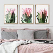 Watercolor King Protea Canvas Painting Blush Pink Wall Art Australian Native Flower Posters and Prints Pictures for Living Room 2024 - buy cheap