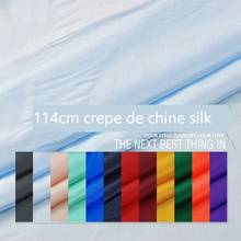 114cm×100cm pure color silk crepe DE chine fabric lining 100%  silk fabric garment dress shirt silk garments 2024 - buy cheap