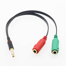 Divisor de fone de ouvido, jack 3.5mm áudio estéreo divisor y 2 fêmea 1 macho adaptador de cabo com fone de ouvido separado 2024 - compre barato