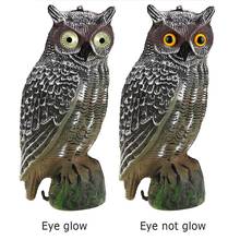 Solar Powered Fake Owl Decoy Bird Scarer Deterrent Pest Control Garden Yard Protect Plants Decor Prowler Owl 19 x 18 x 42 cm 2024 - buy cheap