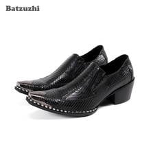 Batzuzhi Black Formal Leather Oxfords Shoes Business Slip on Business Leather Shoes 6.5cm Height Increased Zapatos Hombre, 38-46 2024 - buy cheap