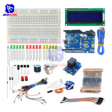 Kit de aprendizaje de iniciación, placa de expansión para Arduino Breadboard Dupont Wire 1602LCD, potenciómetro rotativo 10K, zumbador, R3 MEGA2560 2024 - compra barato
