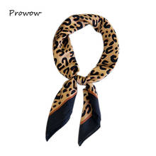 Leopardo grão pequeno quadrado cetim lenço cabeça pescoço cachecol foulard femme bandana elegante feminino lenço sjaal fj046 2024 - compre barato