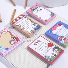 Cute Cartoons Memo Pad Message Sticky Notes Decorative girl rabbit Notepad Note paper Memo Stationery Office Supplies 2022 - buy cheap